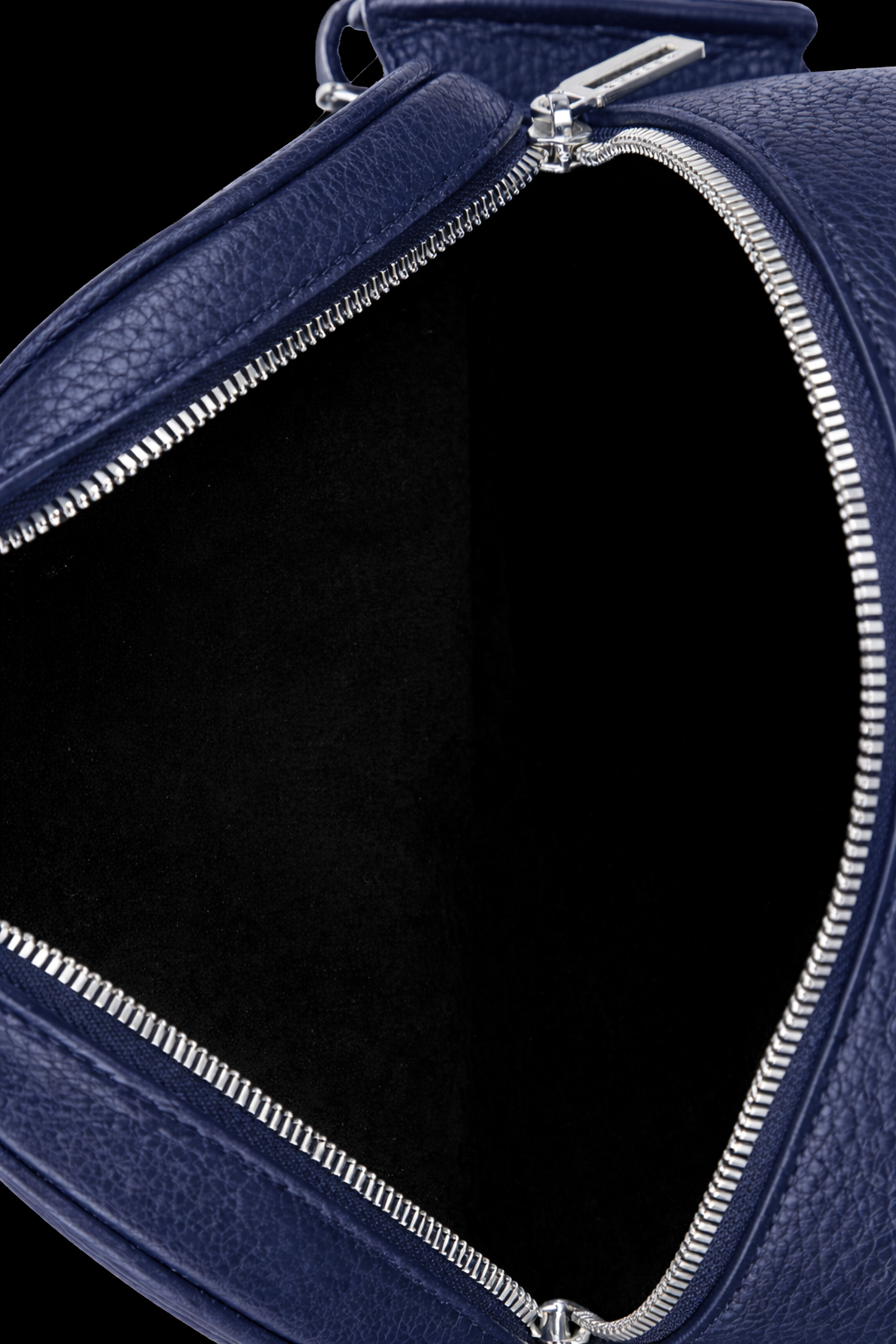 Pebbled Leather Mini Backpack In Navy