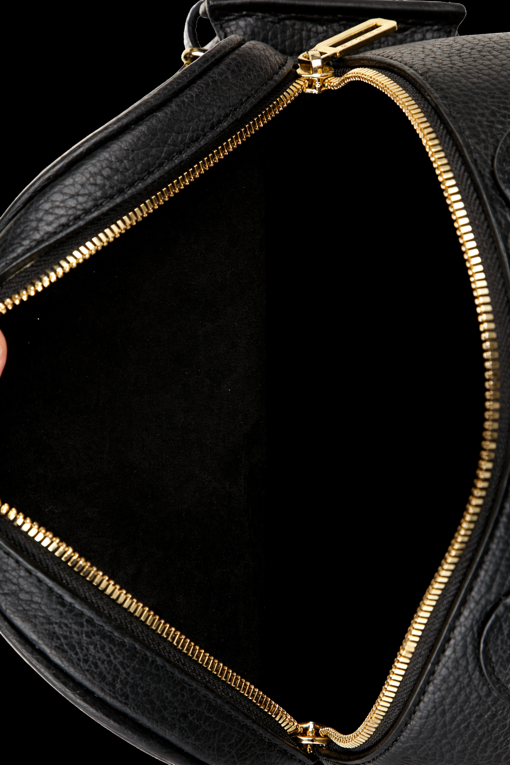 Pebbled Leather Mini Backpack In Black