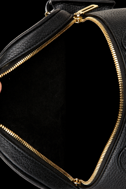 Pebbled Leather Mini Backpack In Black