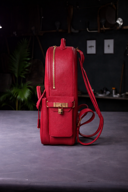 Pebbled Leather Mini Backpack In Hot Pink