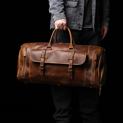 Valmont Heritage Leather Duffel in Heritage Brown