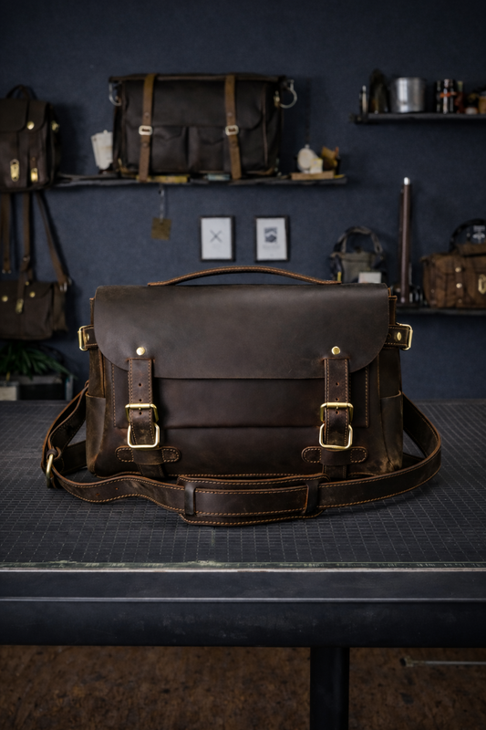 Vintage Full-Grain Leather Messenger Bag