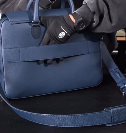 The Sovereign Leather Briefcase In Midnight Navy