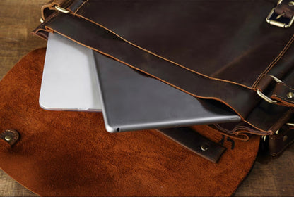 Vintage Full-Grain Leather Messenger Bag