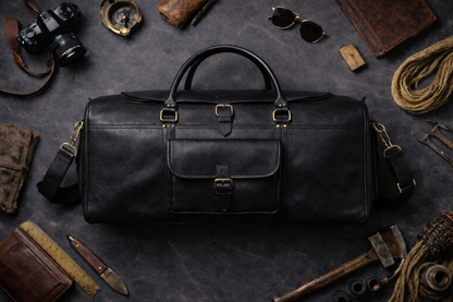 The Heritage Full Grain Weekender in Black