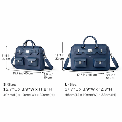 The Sovereign Leather Briefcase In Midnight Navy