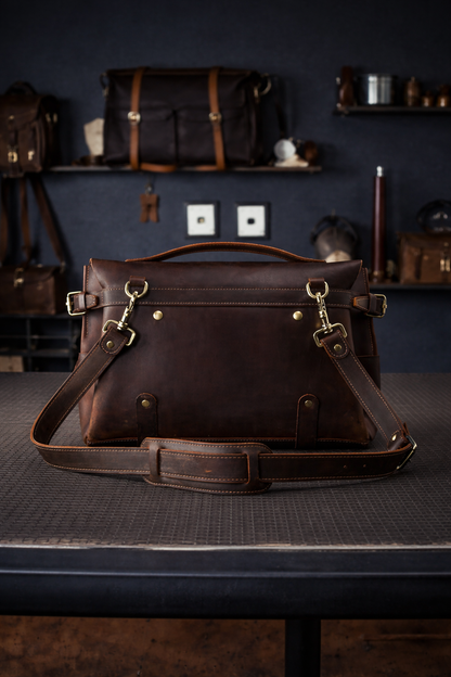Vintage Full-Grain Leather Messenger Bag