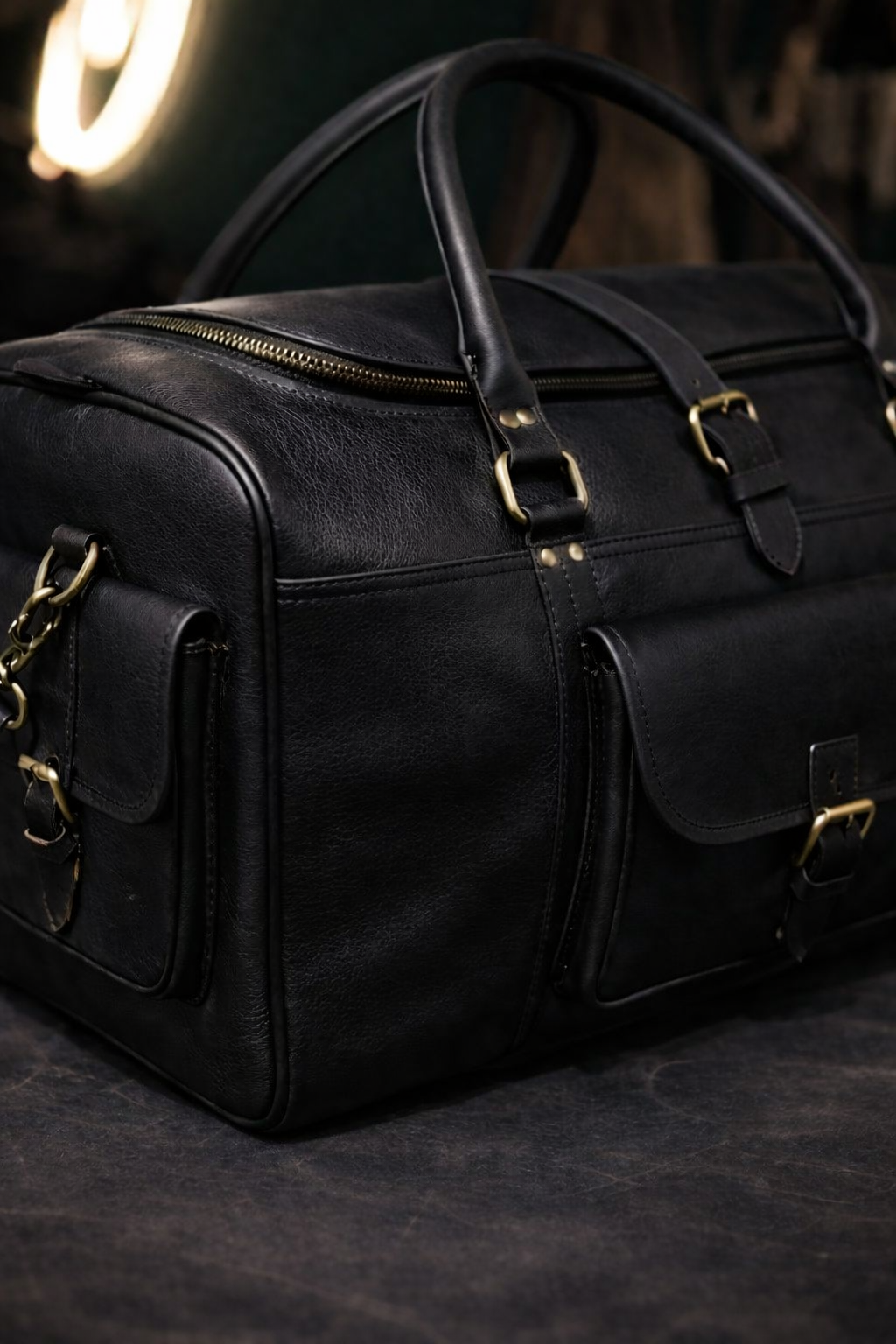 The Heritage Full Grain Weekender in Black