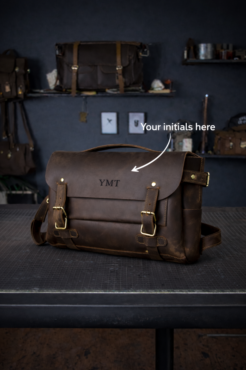 Vintage Full-Grain Leather Messenger Bag