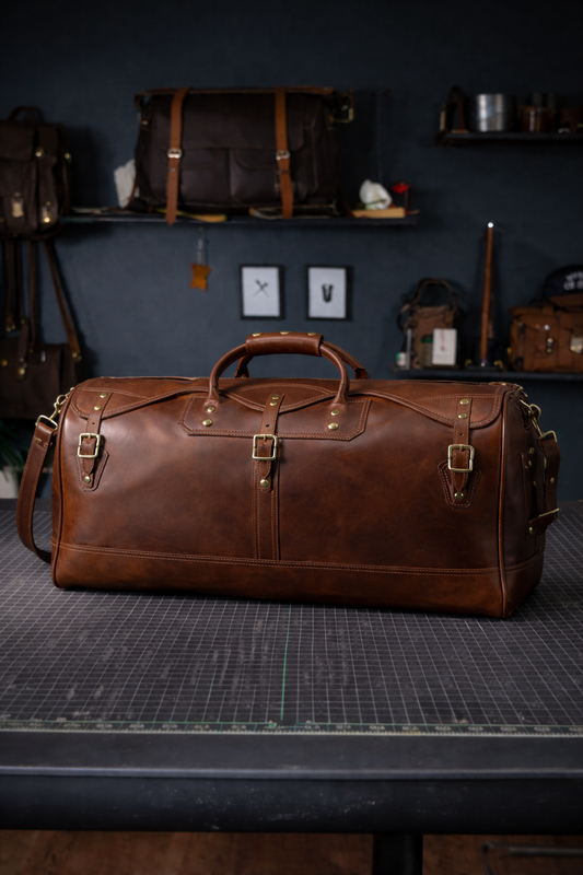 Regent Leather Weekender In Brown