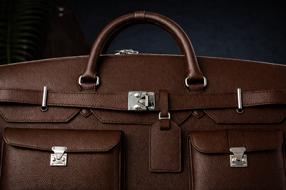 Noir Grand Leather Duffel in Espresso Brown