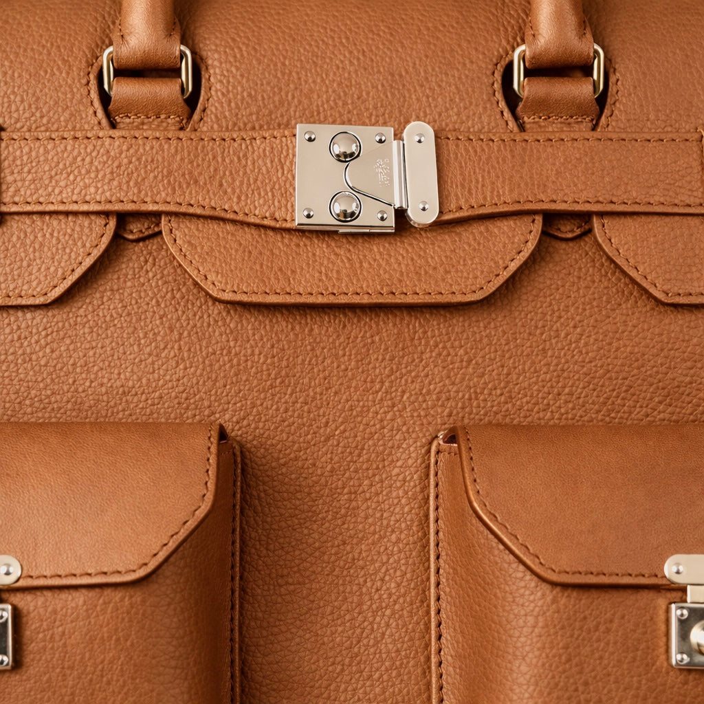 The Sovereign Leather Briefcase In Cognac Tan