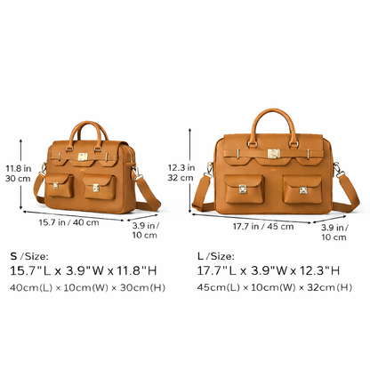The Sovereign Leather Briefcase In Cognac Tan