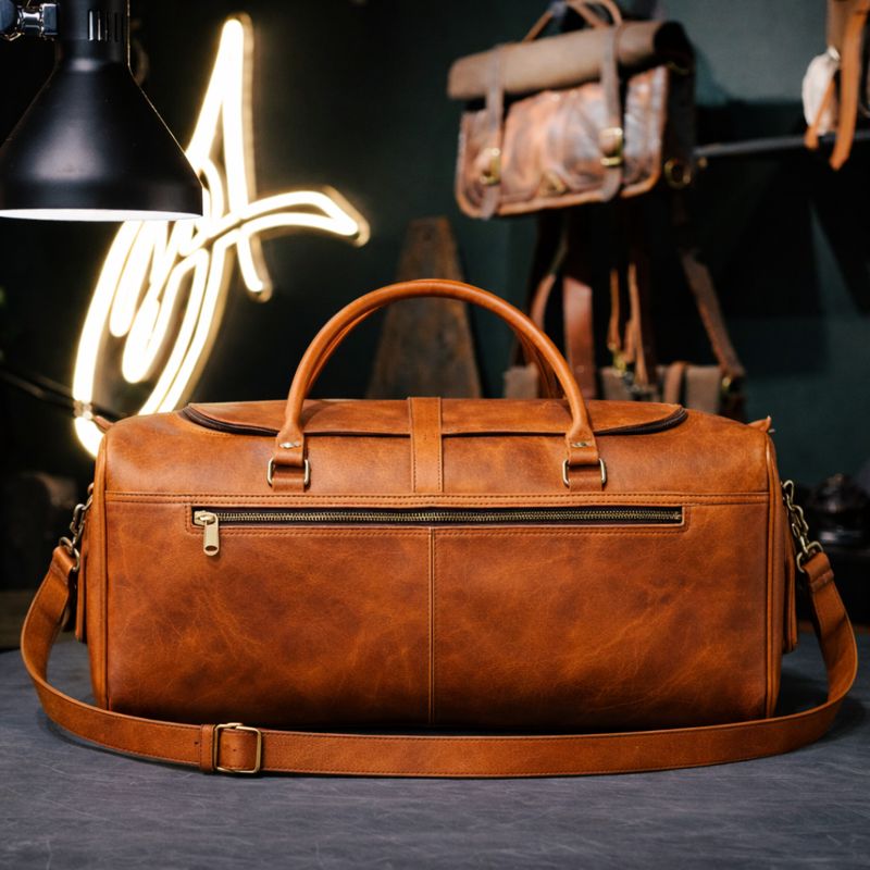 The Heritage Full Grain Weekender in Cognac Tan