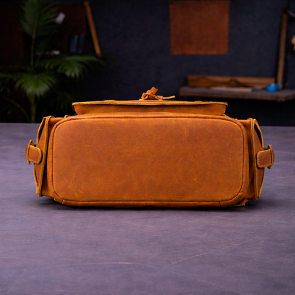 Aurelius Vintage Leather Backpack in Cognac Tan
