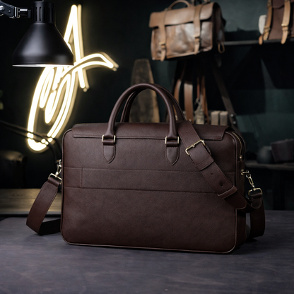The Sovereign Leather Briefcase In Espresso Brown