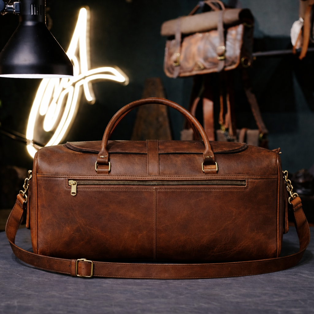 The Heritage Full Grain Weekender in Brown