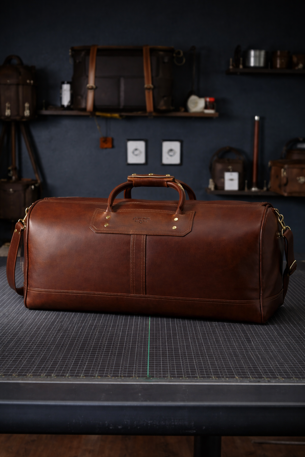 Regent Leather Weekender In Brown