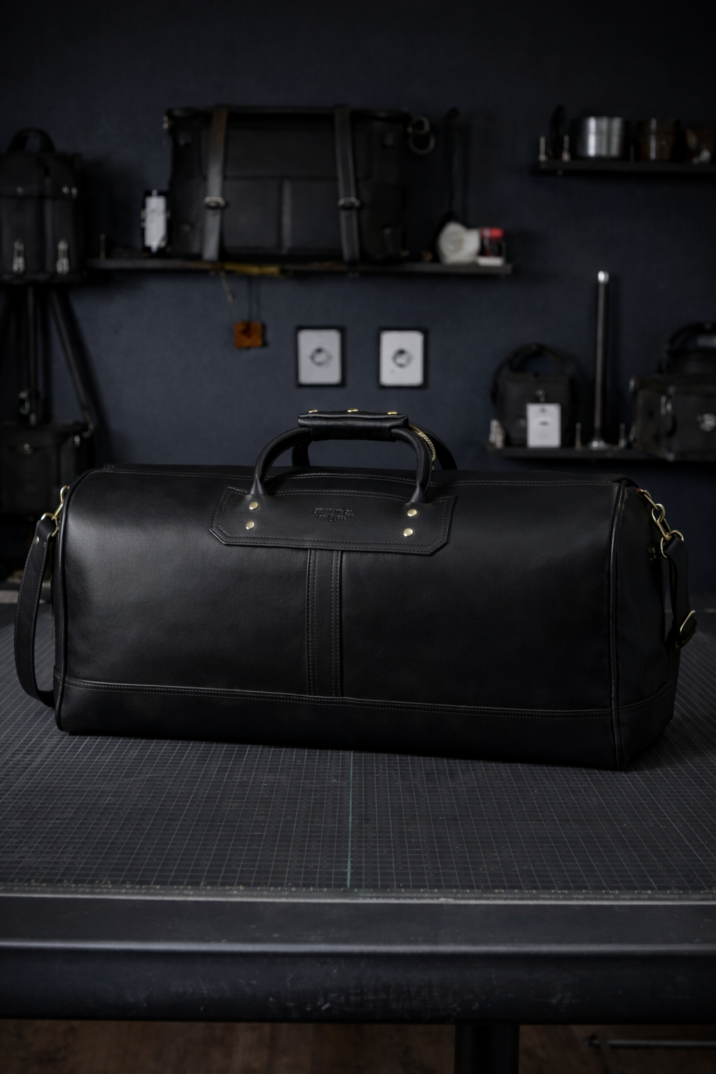 Regent Leather Weekender In Black