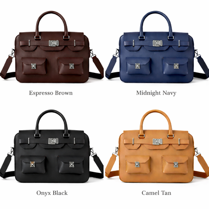 The Sovereign Leather Briefcase In Camel Tan