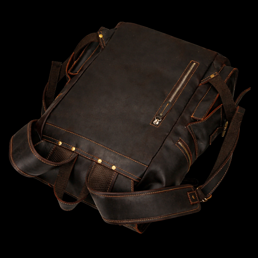 Aurelius Vintage Leather Backpack in Chocolate Brown
