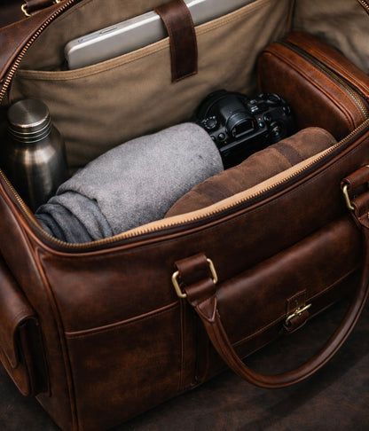 The Heritage Full Grain Weekender in Brown