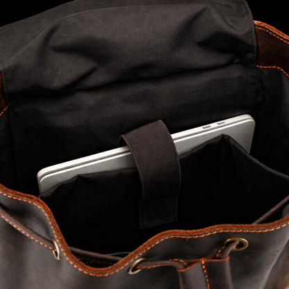 Aurelius Vintage Leather Backpack in Chocolate Brown