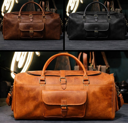 The Heritage Full Grain Weekender in Cognac Tan