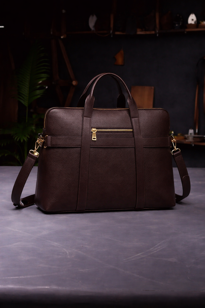 Executive Heritage Dark Brown Leather Briefcase