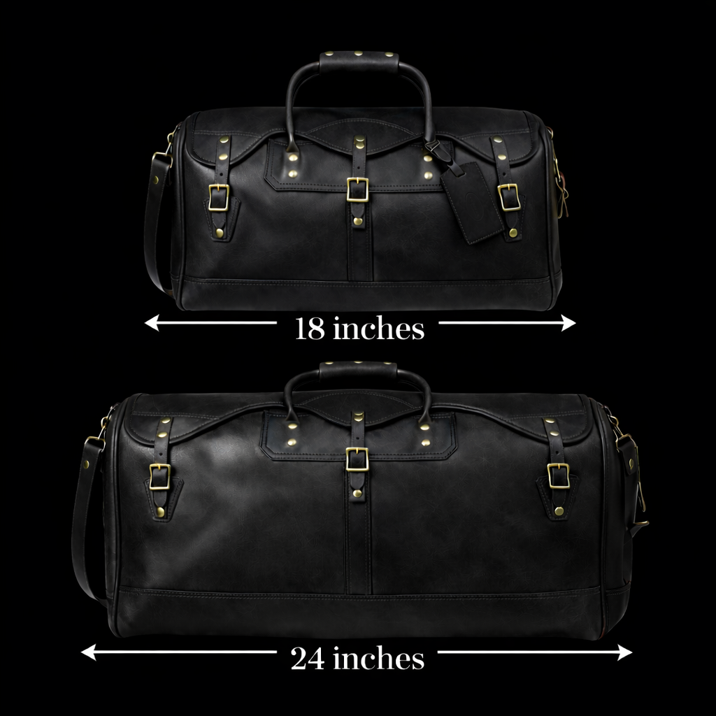 Regent Leather Weekender In Black