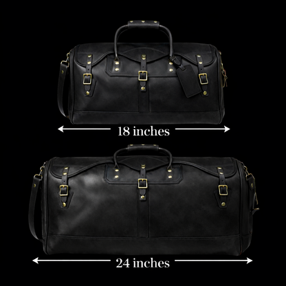 Regent Leather Weekender In Black