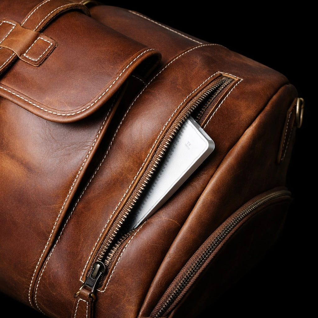 Valmont Heritage Leather Duffel in Heritage Brown
