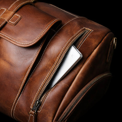 Valmont Heritage Leather Duffel in Heritage Brown