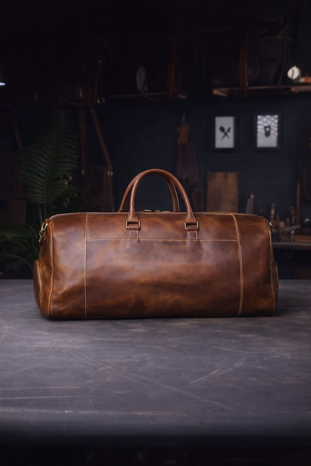 Valmont Heritage Leather Duffel in Heritage Brown