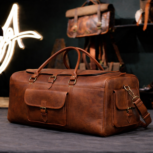 The Heritage Full Grain Weekender in Brown