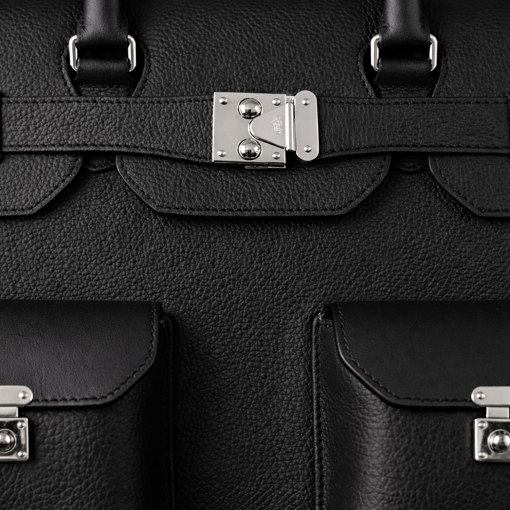 The Sovereign Leather Briefcase In Onyx Black