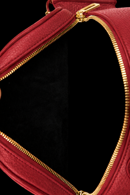 Pebbled Leather Mini Backpack In Hot Pink