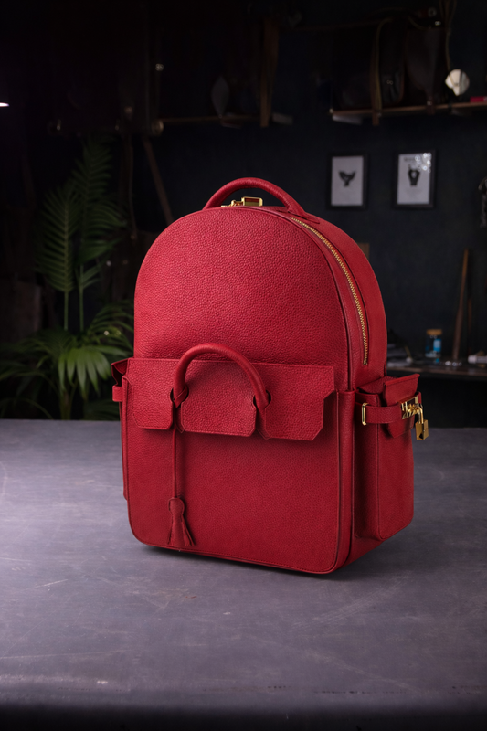 Pebbled Leather Mini Backpack In Hot Pink