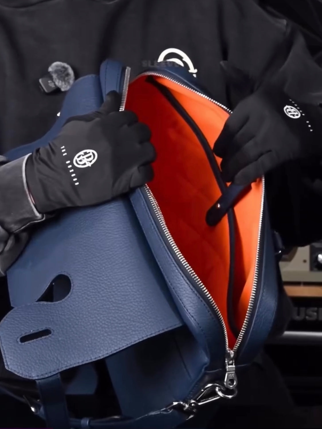 The Sovereign Leather Briefcase In Midnight Navy