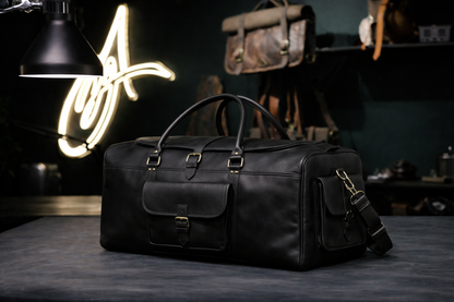 The Heritage Full Grain Weekender in Black