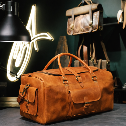 The Heritage Full Grain Weekender in Cognac Tan