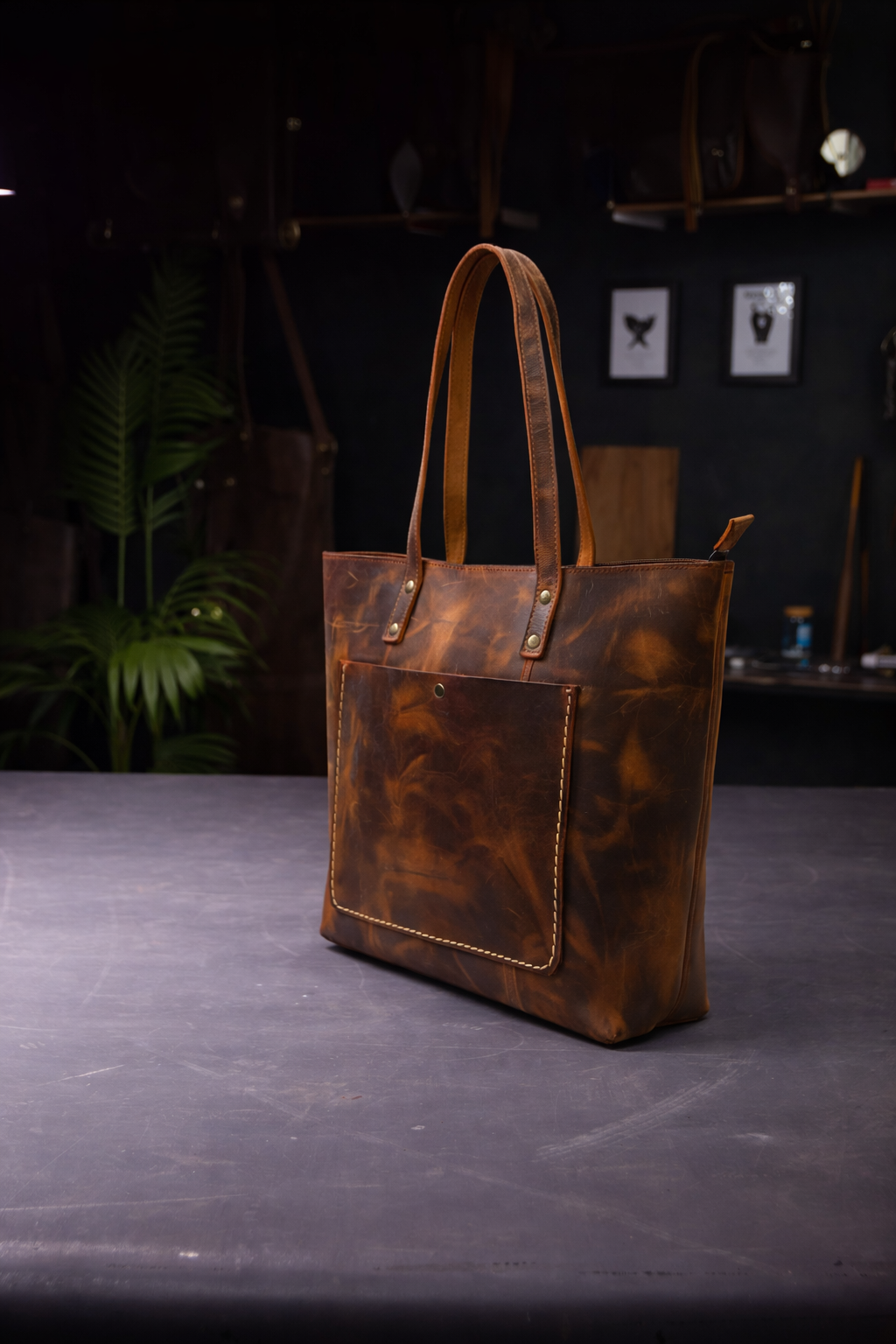 Heritage Distressed Leather Tote Bag