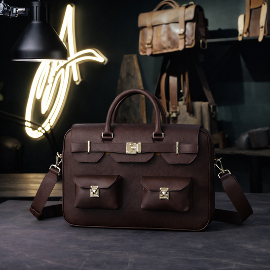 The Sovereign Leather Briefcase In Espresso Brown
