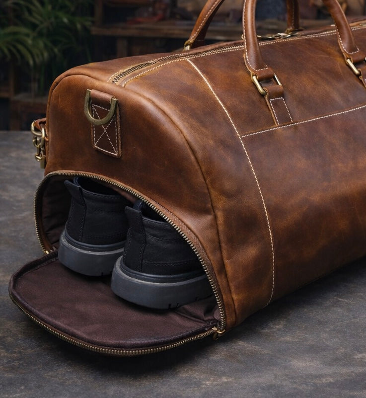Valmont Heritage Leather Duffel in Heritage Brown