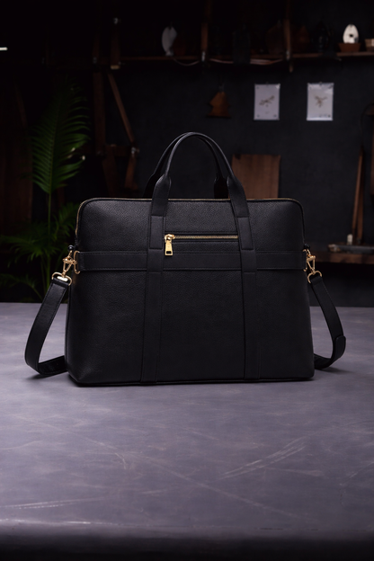 Executive Heritage Black Leather Briefcase