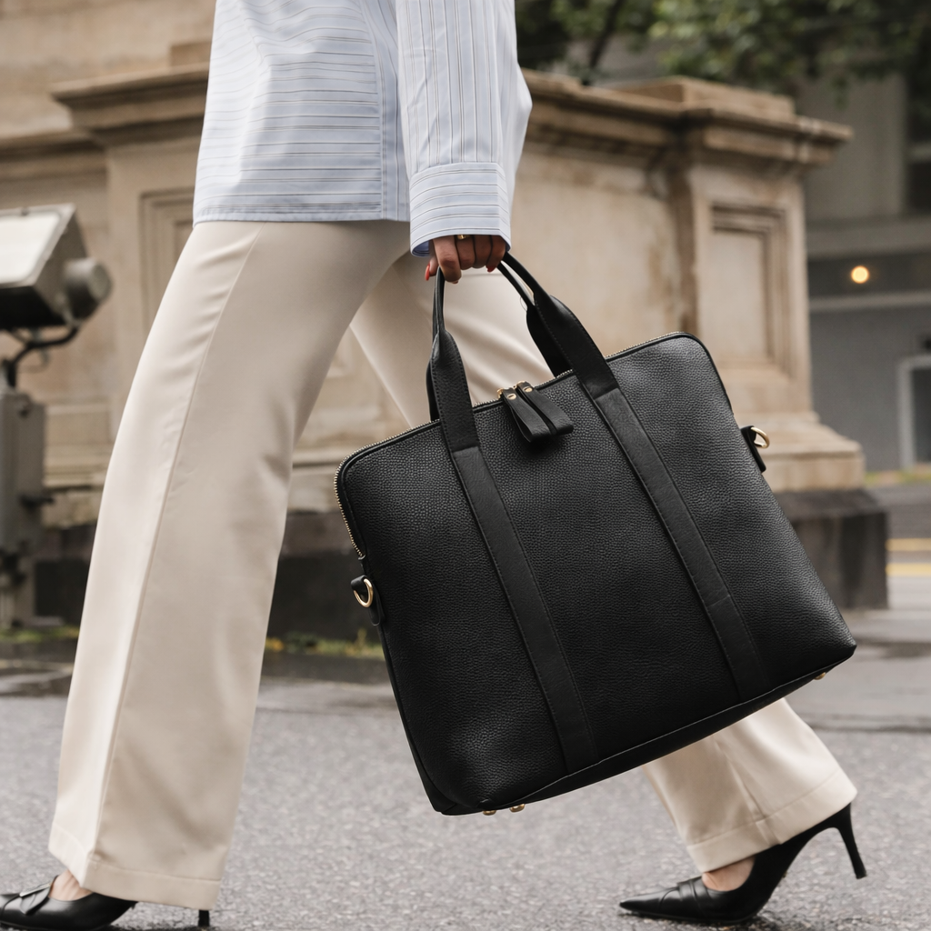 Executive Heritage Black Leather Briefcase
