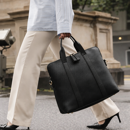 Executive Heritage Black Leather Briefcase