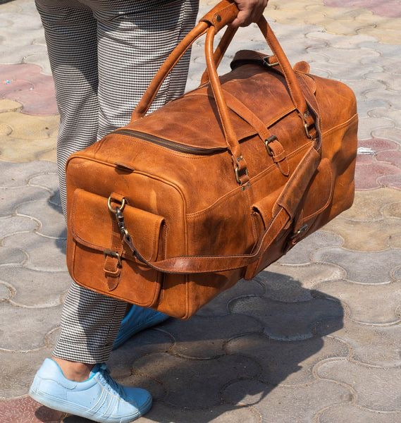 The Heritage Full Grain Weekender in Cognac Tan