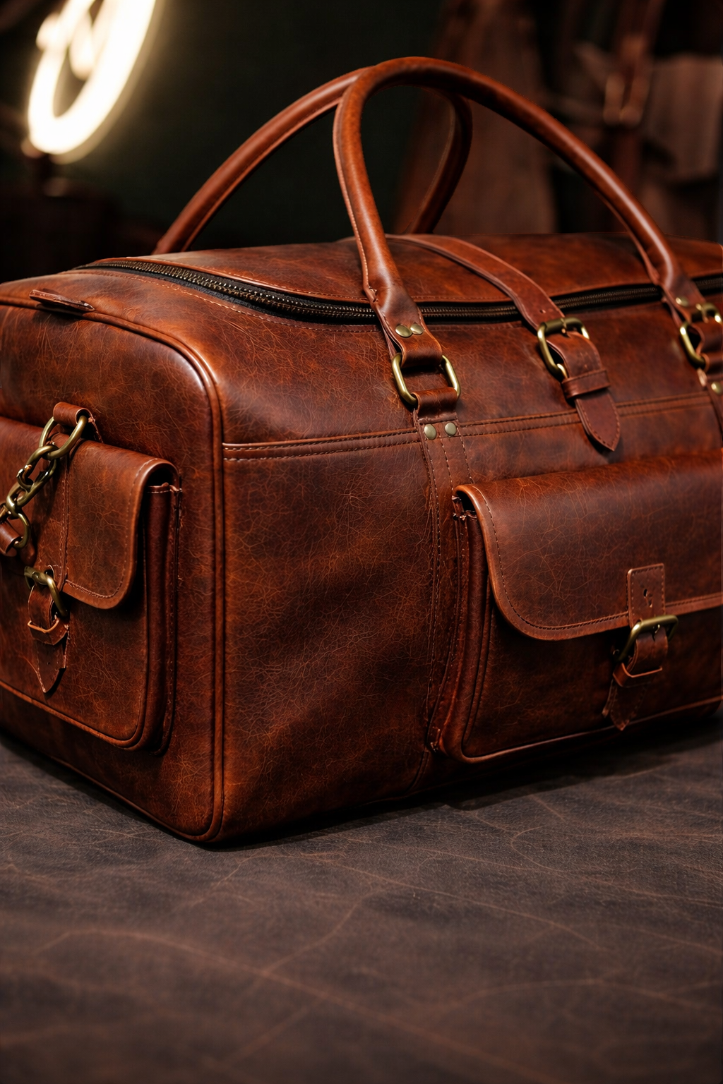 The Heritage Full Grain Weekender in Brown