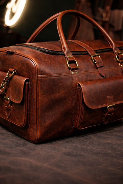 The Heritage Full Grain Weekender in Brown